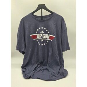 Top Gun 2XL Navy Graphic T-Shirt Stars Fighter Jet Paramount 101-342 [FLAWED]